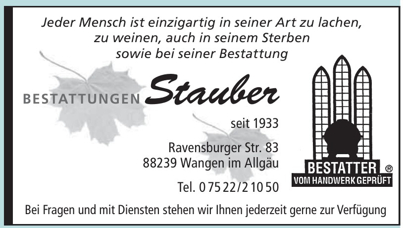 Bestattungen Stauber
