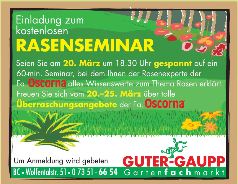 Rasenseminar - Gartenfachmarkt