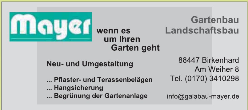 Mayer - Gartenbau, Landschaftsbau